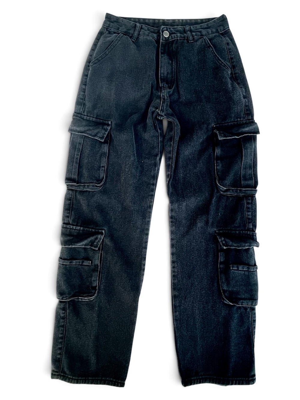 Men's Black Cargo Pants - Utility Pocket Design